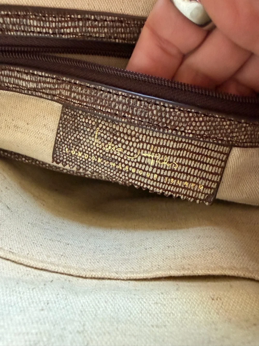 India Hicks Insider Leather Pouch Island Gecko